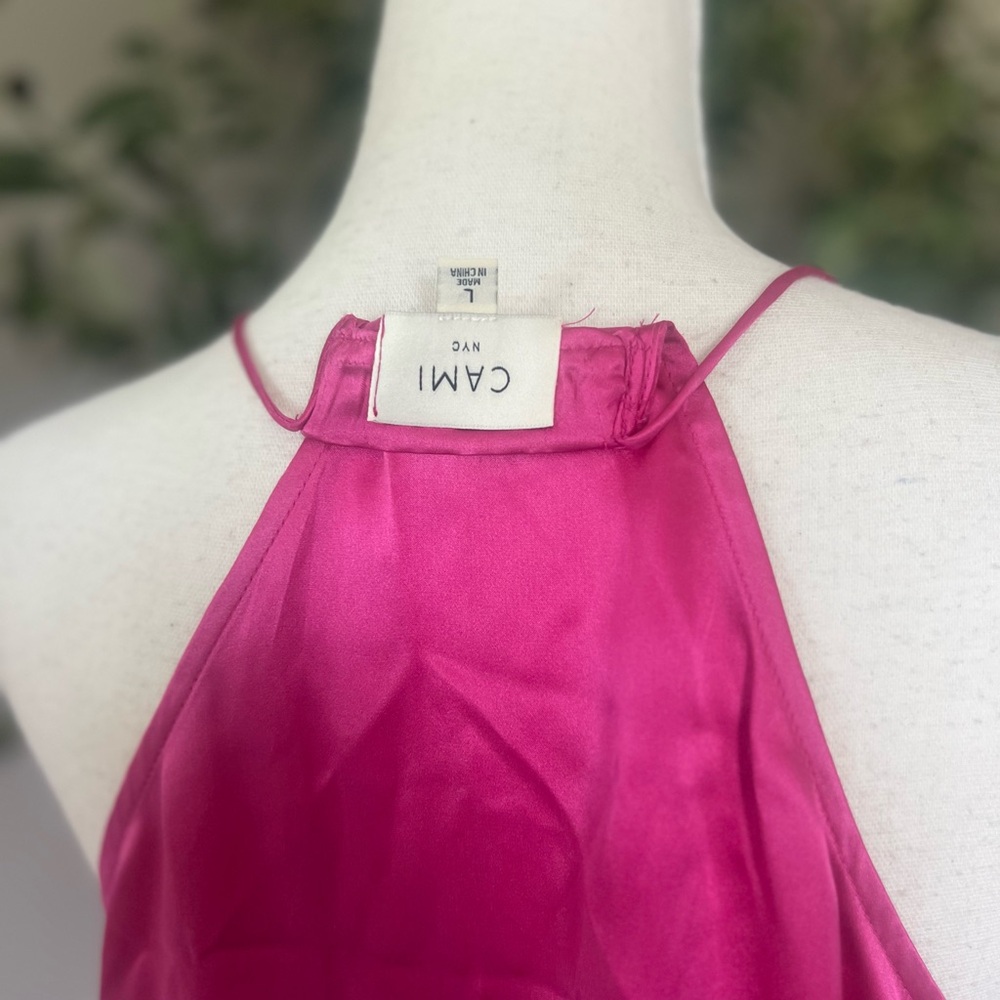 CAMI NYC Racer Charmeuse Cami in Magneta sz L 175$ - Picture 6 of 7